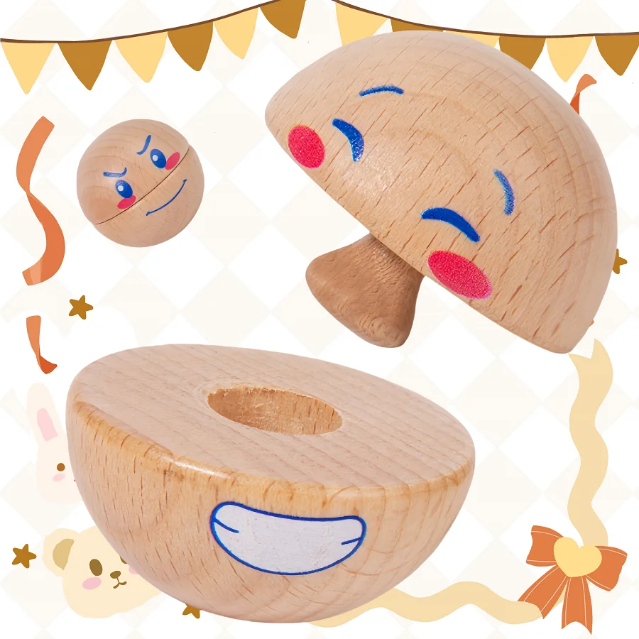 Ensemble d'oeufs d'émotion en bois pour enfants, Montessori dos Toys, Expression, Matching Night Game, Early Learning Toys for Kids