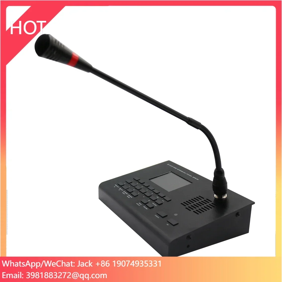 IP Network Public Address System Intercom Call Station Desktop Paging Microphone