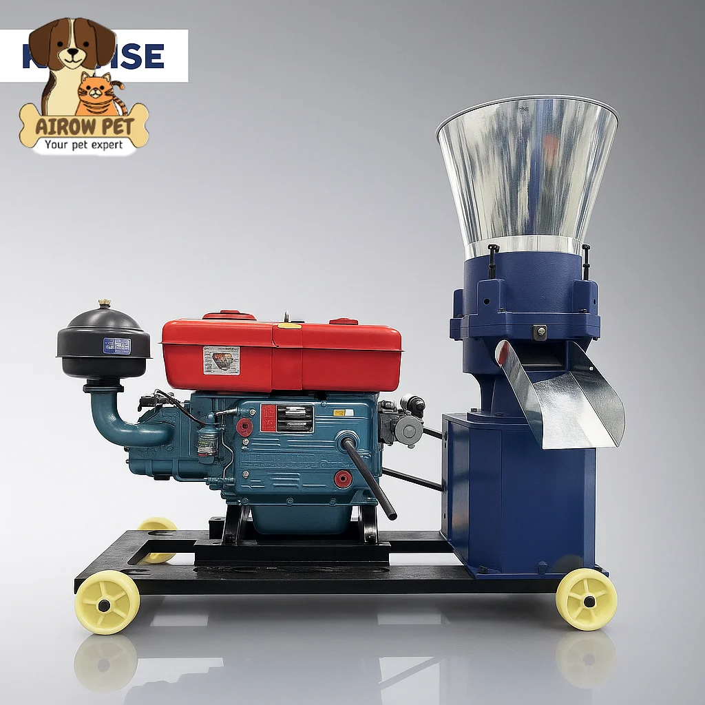 AIROW Durable Diesel Engine Feed Pellet Machine for Cattle Sheep and Goat Feed Production