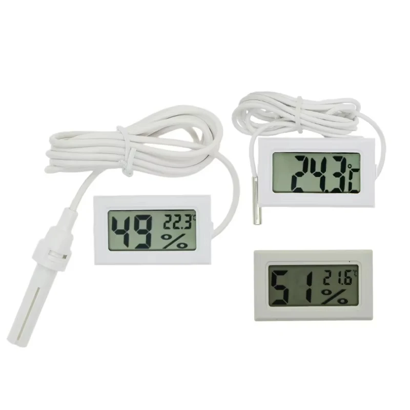 Mini Thermometer Sensor Hygrometer Gauge Refrigerator Aquarium Monitoring Display Humidity Detector Convenient Digital LED