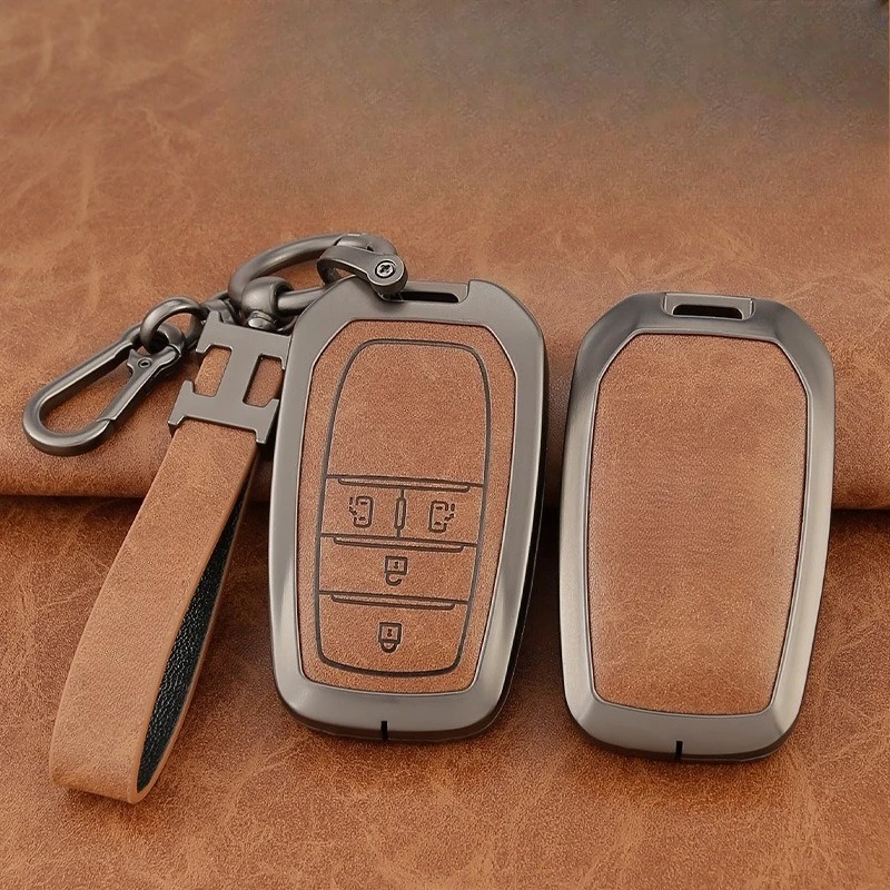 Premium Zinc Alloy Key Cover Case for Toyota Sienna/Granvia (2023) - Protective Key Fob Shell Key Bag Chain