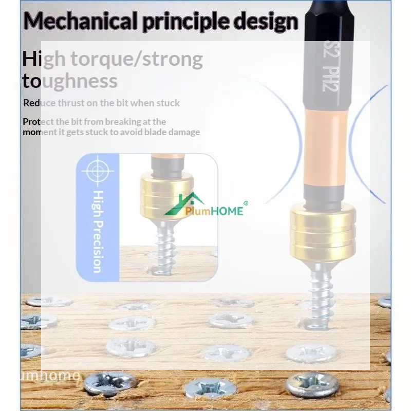 PH2 Magnetic Drywall Screwdriver Bits 50mm Depth Stop Collar 1/4