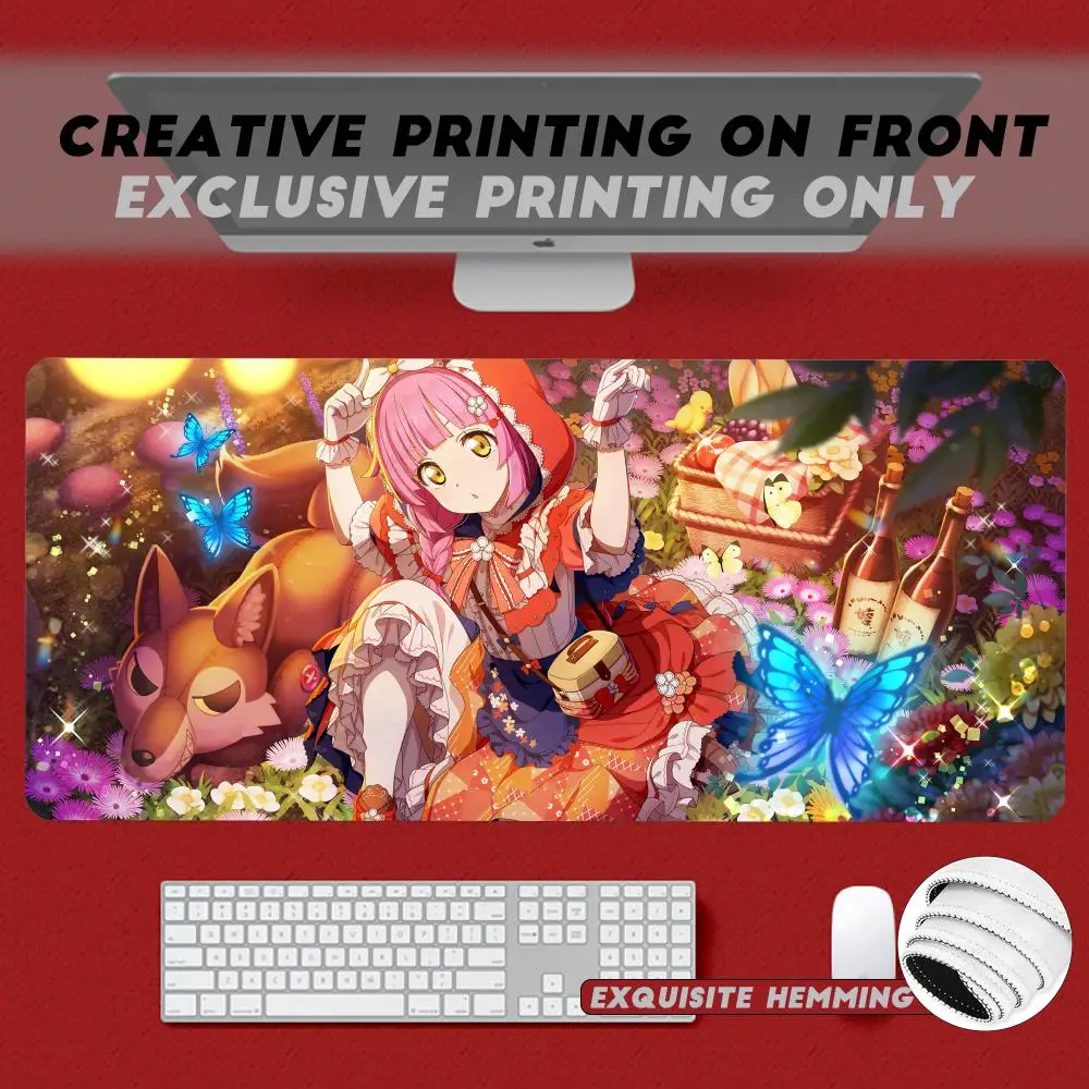 Popular AnimeLove Live! Cute Tennoji Rina Mouse Pad Non-Slip Rubber Edge locking mousepads Game play mats for notebook PC computer