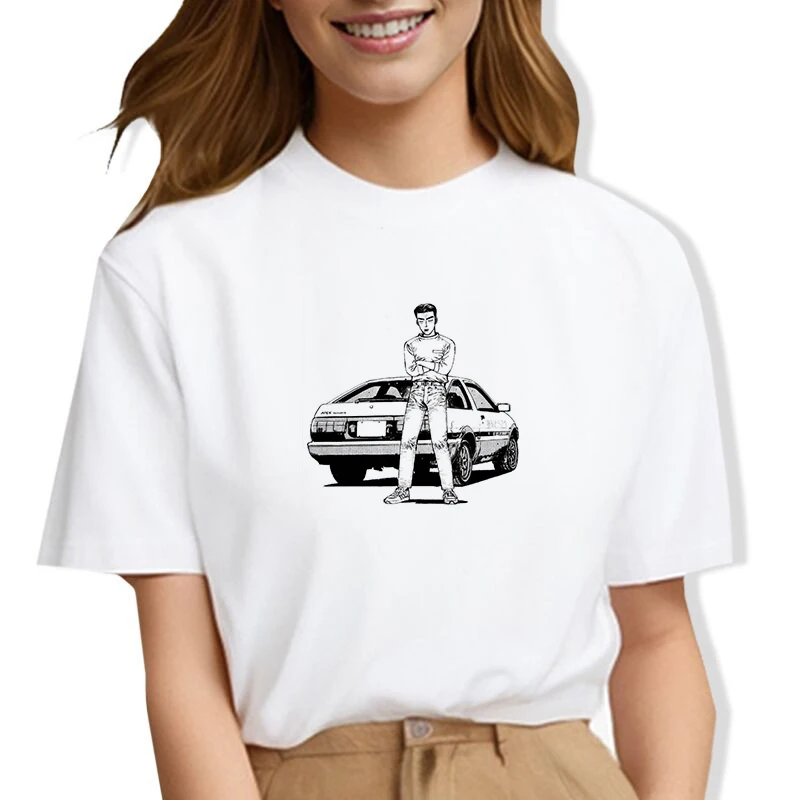 Women's casual T-Shirt Summer Initial D print T-Shirt Unisex top