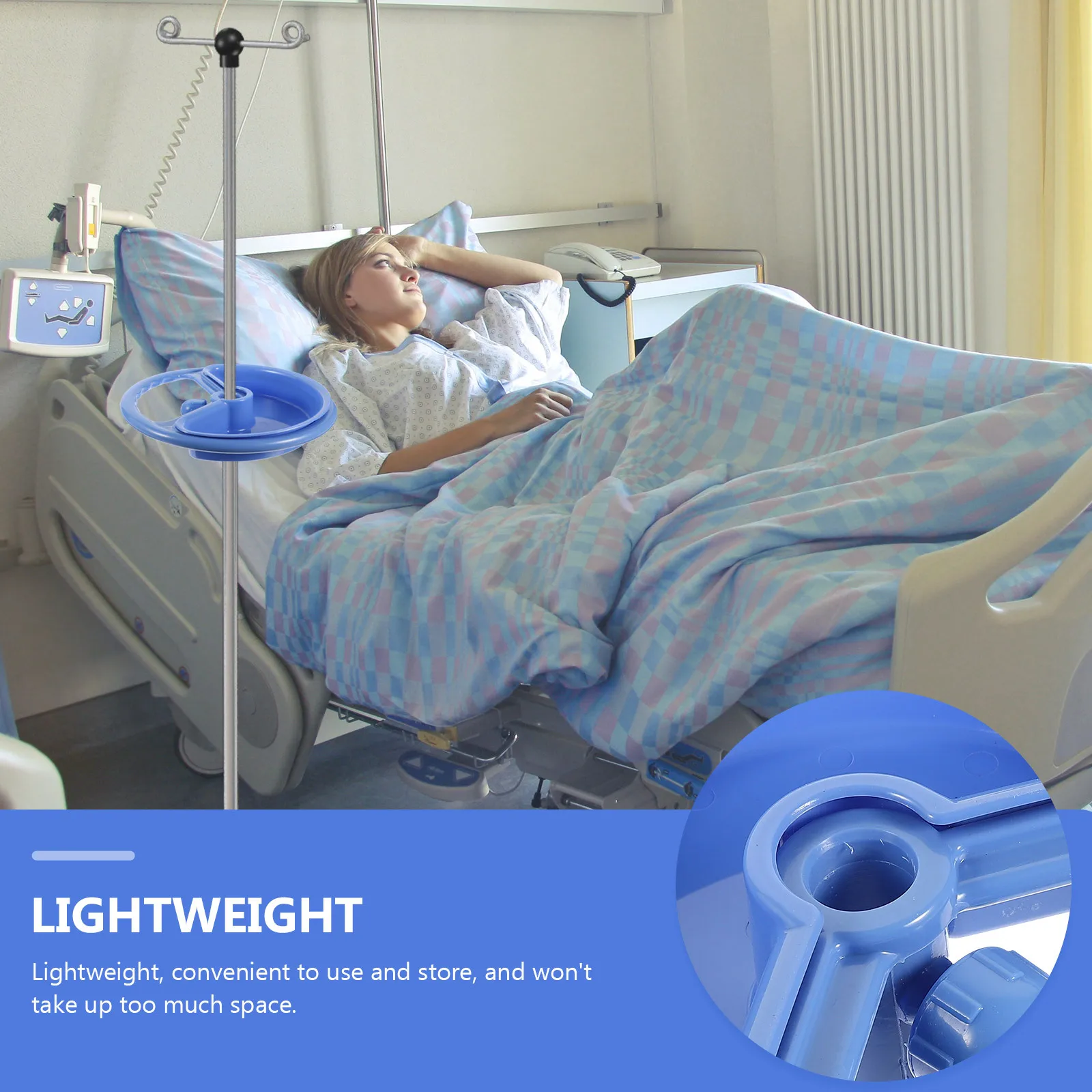 

Infusion Support Plastic Storage Plate Blue for Drip Stand Hospital Supply Easy to Install Drip Stand Storage Plate