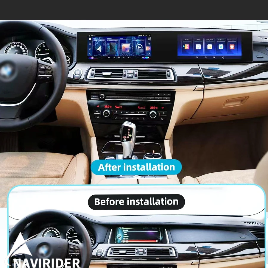 Android 15 GPS Navigation 21'' Multimedia Video Player CarPlay Unit For BMW 7 Series CCC CIC NBT 09-2015 Curved Screen Car Radio