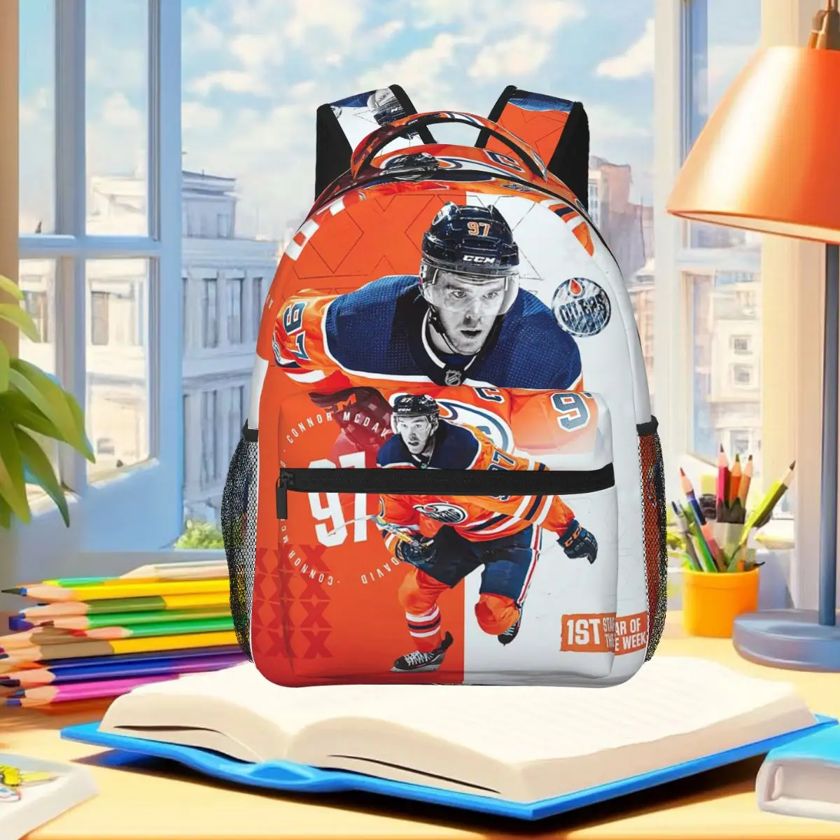 Connor McDavid Backpack Student Boys Girls BookBag Children School Bag Computer Shoulder Bags for Men Women