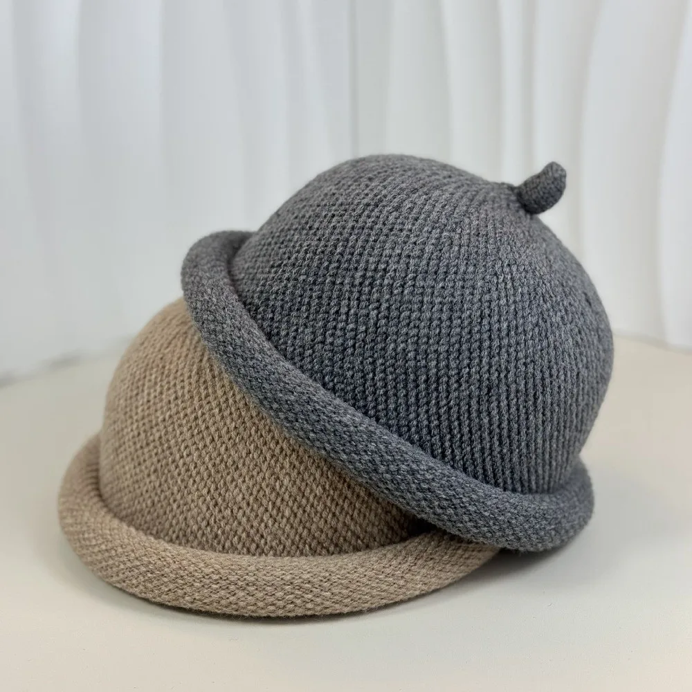 قبعات عصرية محبوكة بلون البطيخ مع حافة قصيرة تحافظ على الدفء قبعة محبوكة قبعات رسام للشتاء