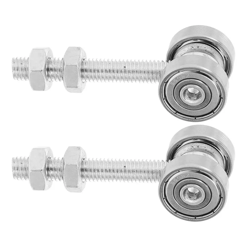 

2 Pcs Pulley Gate Wheel Assembly Sliding Door Hanging Replacement Crane Track Silver Rollers