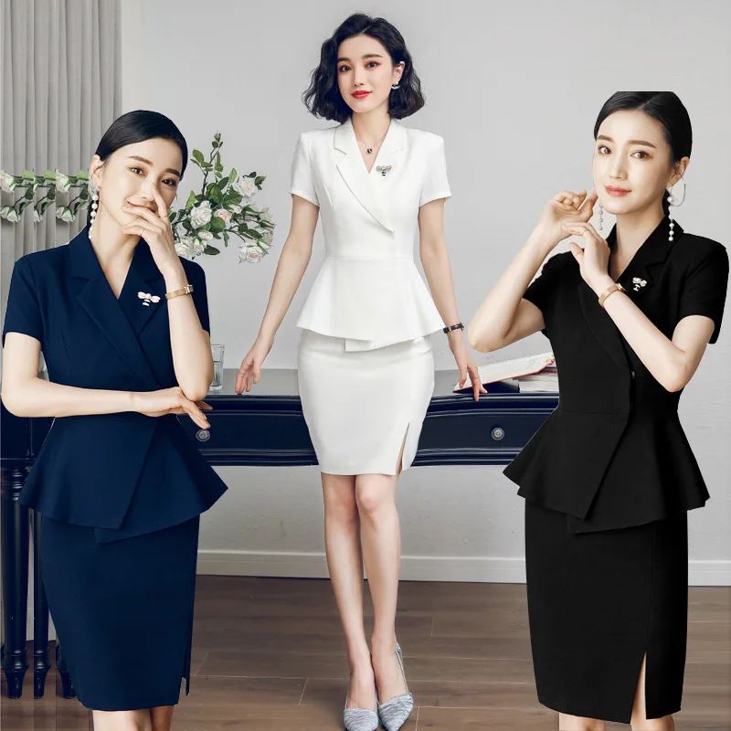 New Professional Suit Fashion OL Skirt Suit College Student Tooling Work Clothes  Office Wear Women Suits Blazer 3Pcs Set Top