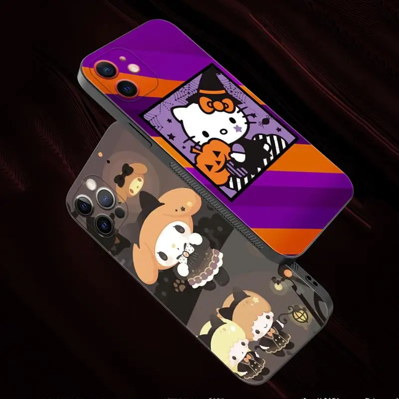 Phone Case For Apple iPhone 15 11 14 13 12 Pro Max 13 12 Mini XS Max XR X 7 8 Plus Cover Cartoon Hello Kitty My Melody Halloween