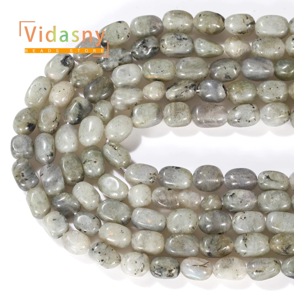 8-10mm Naturstein Labradorit Unregelmäßige Ovale Lose Perlen für Schmuckherstellung Handgefertigte DIY Armbänder Zubehör – Detail 4