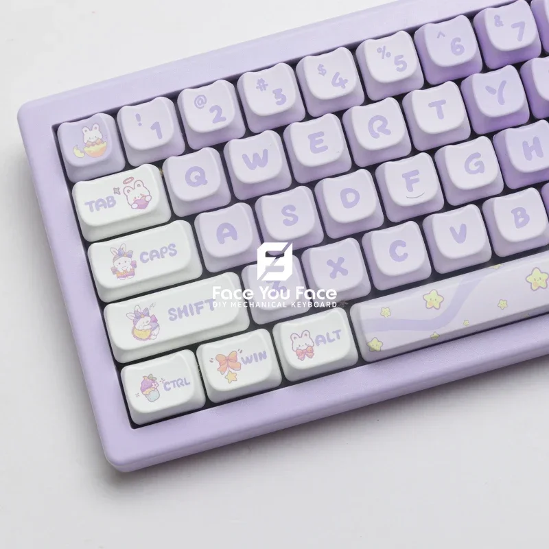 Imagem -02 - Dream Rabbit 140 Teclas Conjunto Mao Perfil Gmk Pbt Keycaps para Teclado Mecânico Sublimação de Tinta Gaming Keycap Personalizado Gk61