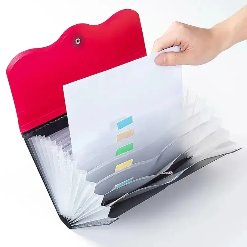 Zdjęcie 4: Organizer dokumentów B5 Folder akordeonowy Rozszerzany plik Organizer dokumentów Etui Folder paragonów 12 kieszeni PP Artykuły biurowe