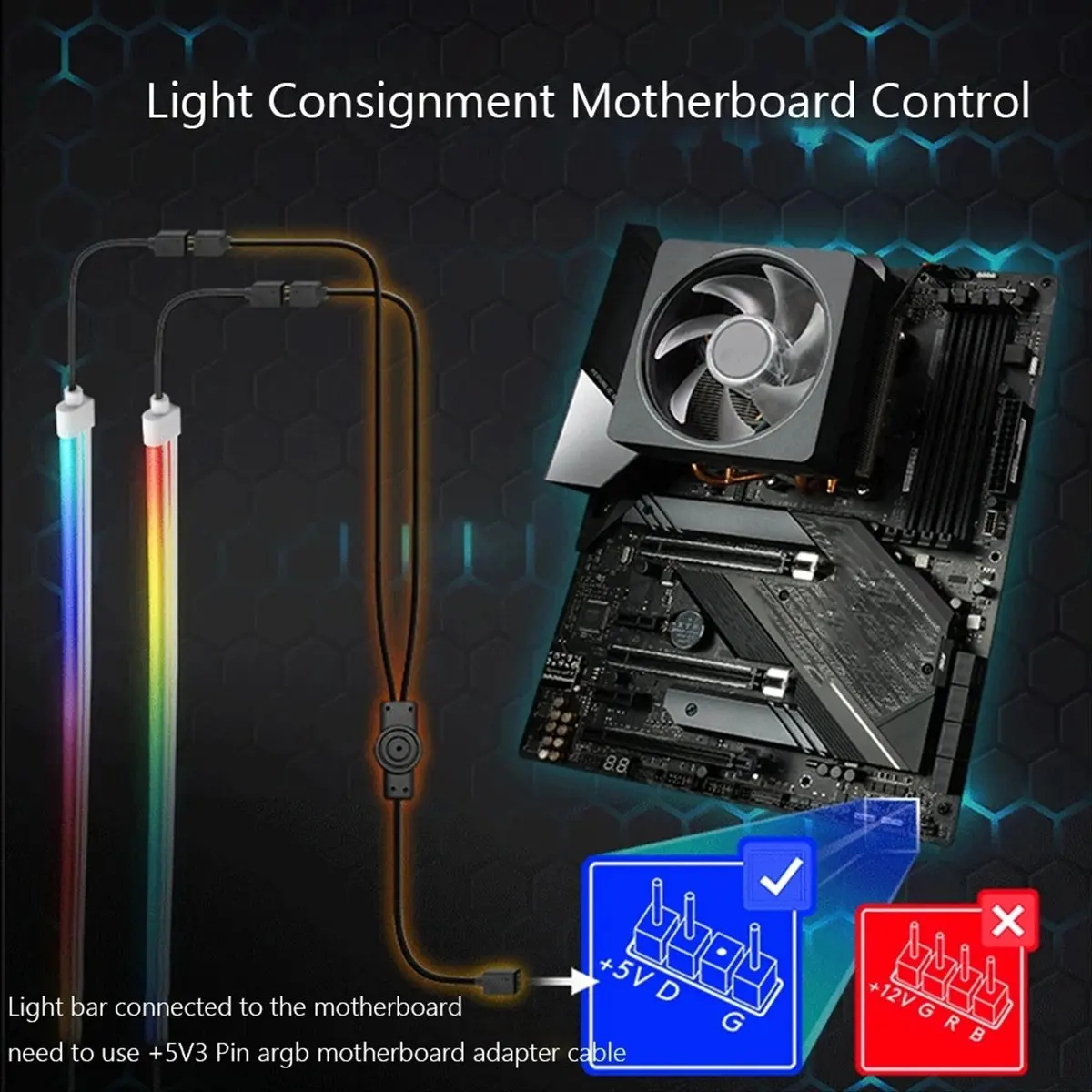 ABMO ARGB LED Light Stripe 5V 3 PIN ARGB Aura Flexible Led Ribbon Light Neon Computer Lamp Strip Decor for PC Case Mainboard