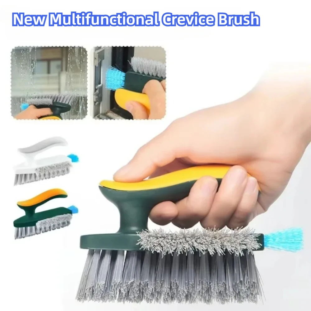 4 in 1 V Shape Scrub Brush Kitchen Bathroom Tile Floor Cleaning Brush Window Groove Corner Cleaning Glass Window Tool Gadgets