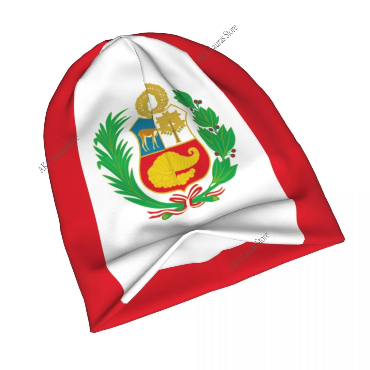 Peru Flag Autumn Female Warm Beanies Double Used Outdoor Bonnet Hats