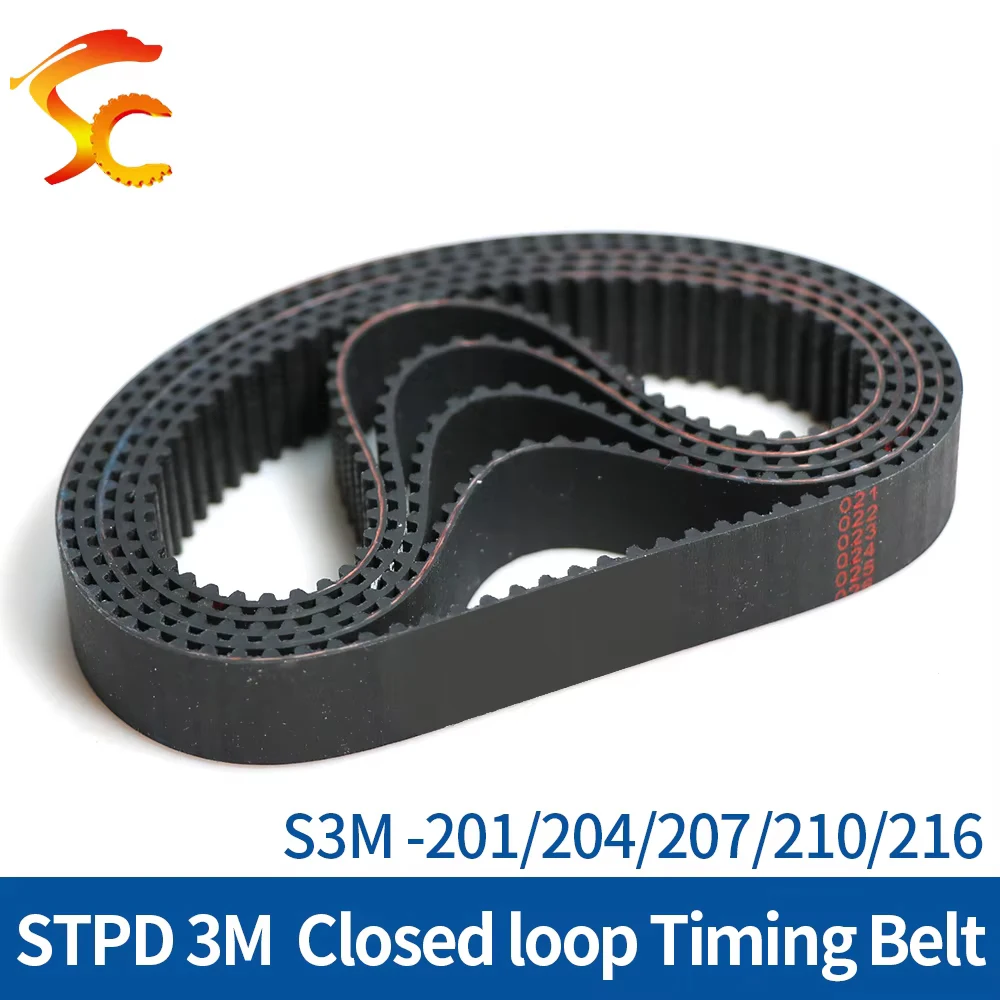 ONEFIRE closed loop rubber timing belt S3M-201/204/207/210/216mm Width 6/10/15mm Pitch 3mm