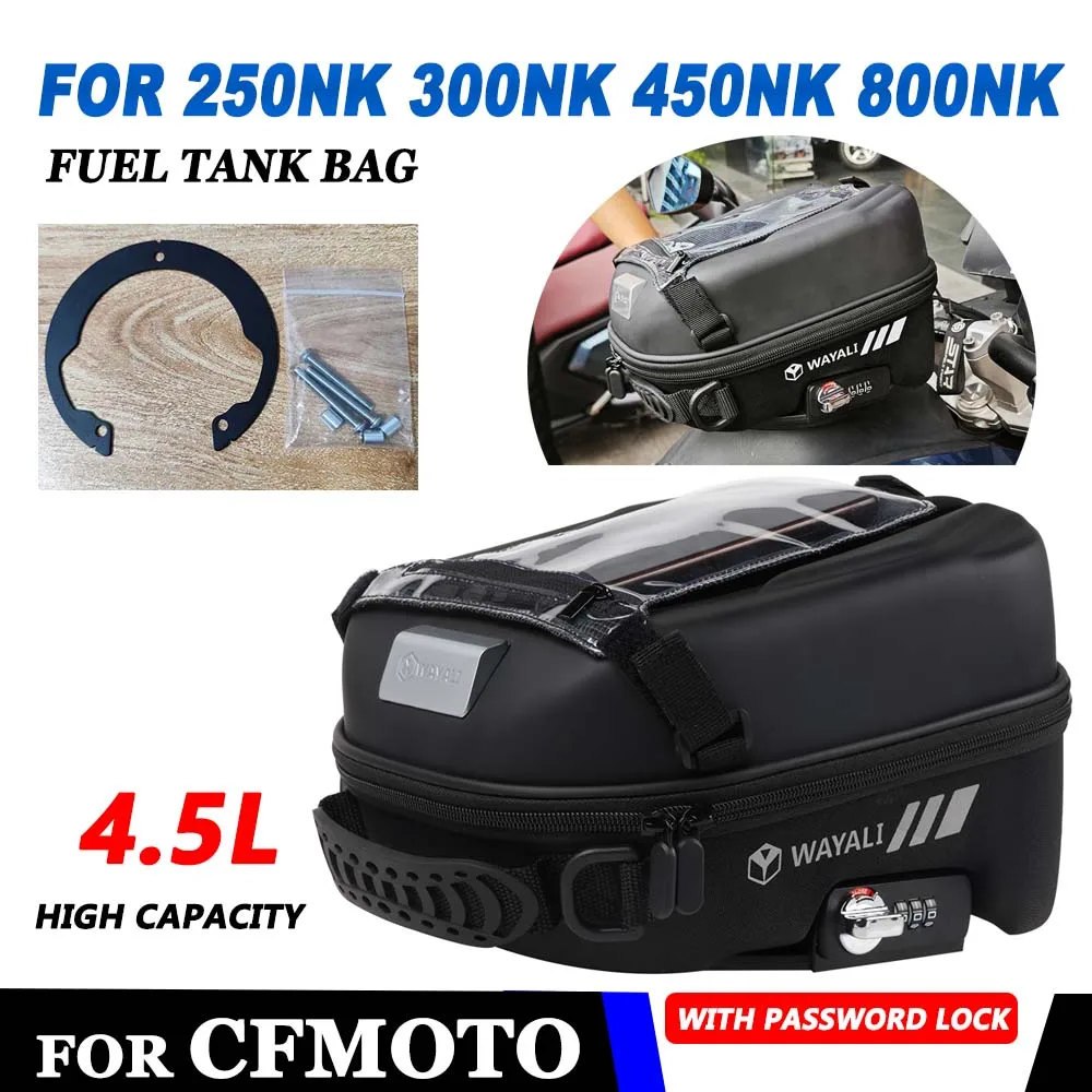 For CFMOTO 250NK 300NK 450NK 800NK NK 250 300 450 800 NK NK250 NK800 Accessories 4.5L Tank Bag Storage Bags With Password Lock