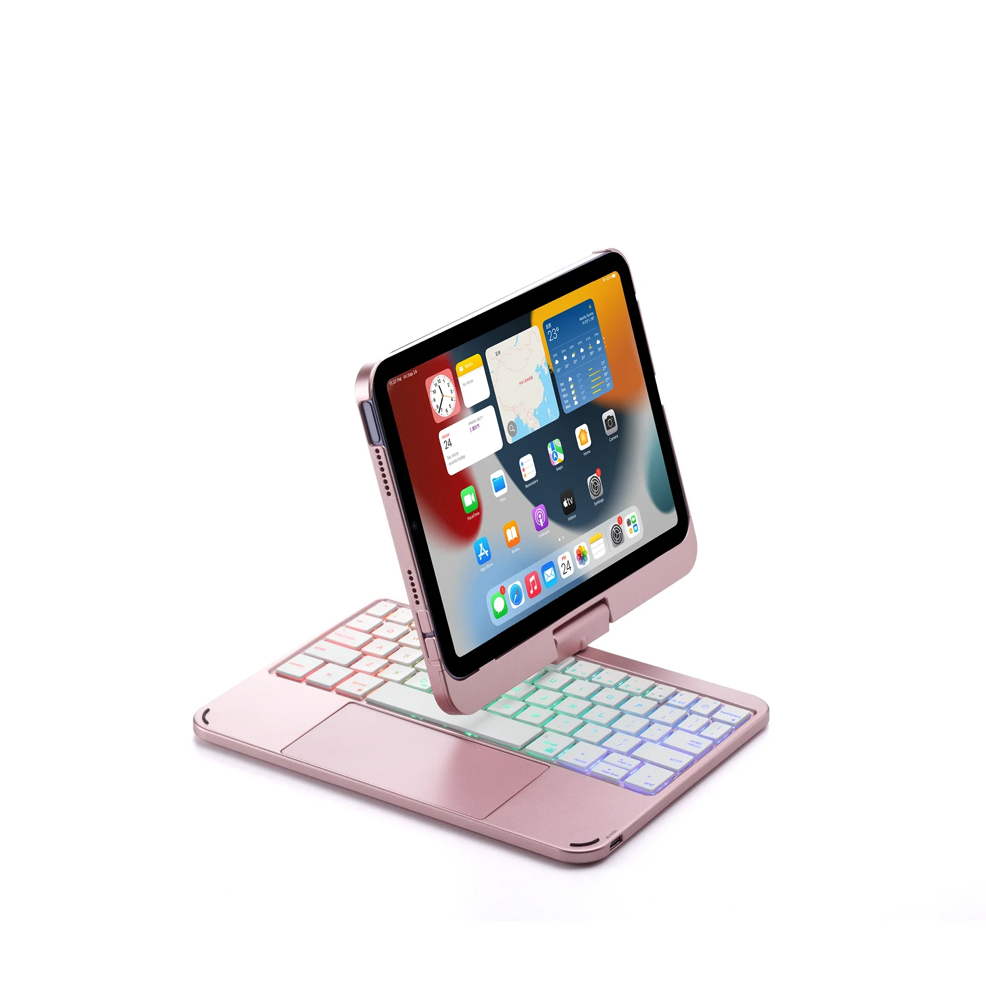 Magic Keyboard Case For iPad Mini 7(A17 Pro) 6 2024 2021 8.3inch A2995 A2996 A2567 A2568 A2569 360 Rotation Magic Keyboard Cover