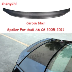 A6 C6 Carbon Fiber Rear Trunk Spoiler For Audi A6 C6 2005-2011 Rear Trunk Boot Lip Wing Spoiler