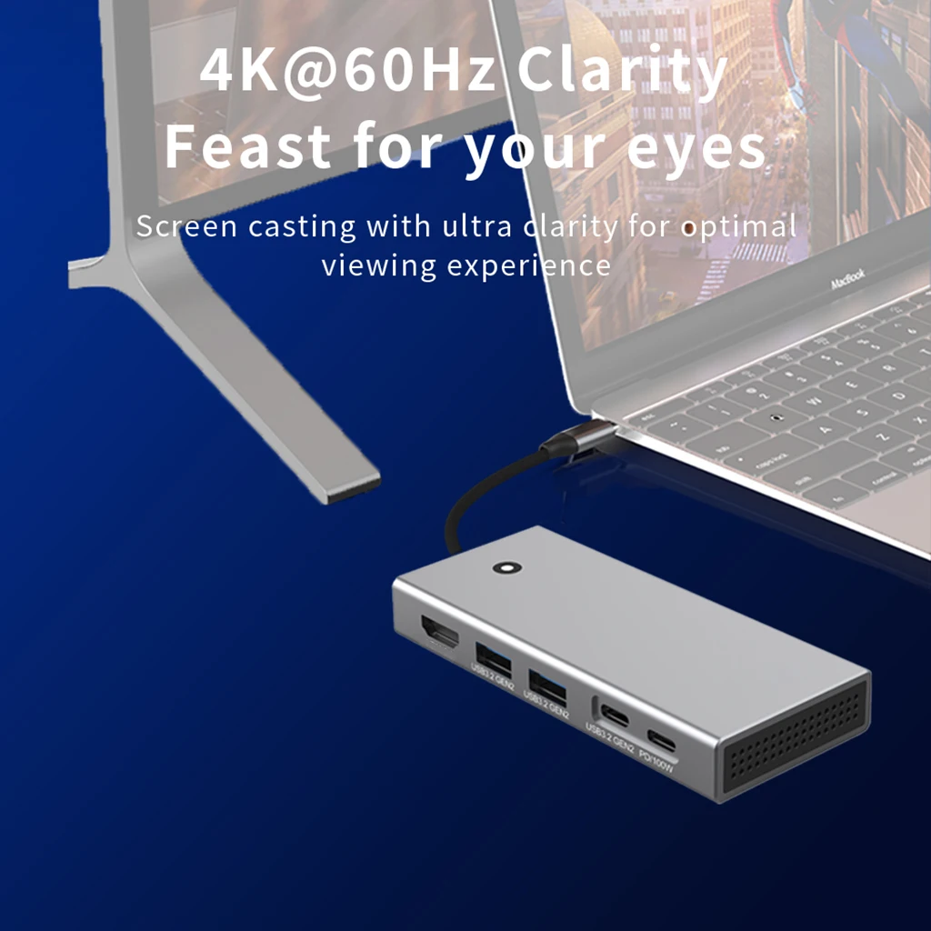 XT-XINTE USB HUB M.2 untuk NVME & NGFF Dual Protocol SSD, stasiun Dok tipe-c USB-C/kompatibel dengan 4K60HZ PD/100W