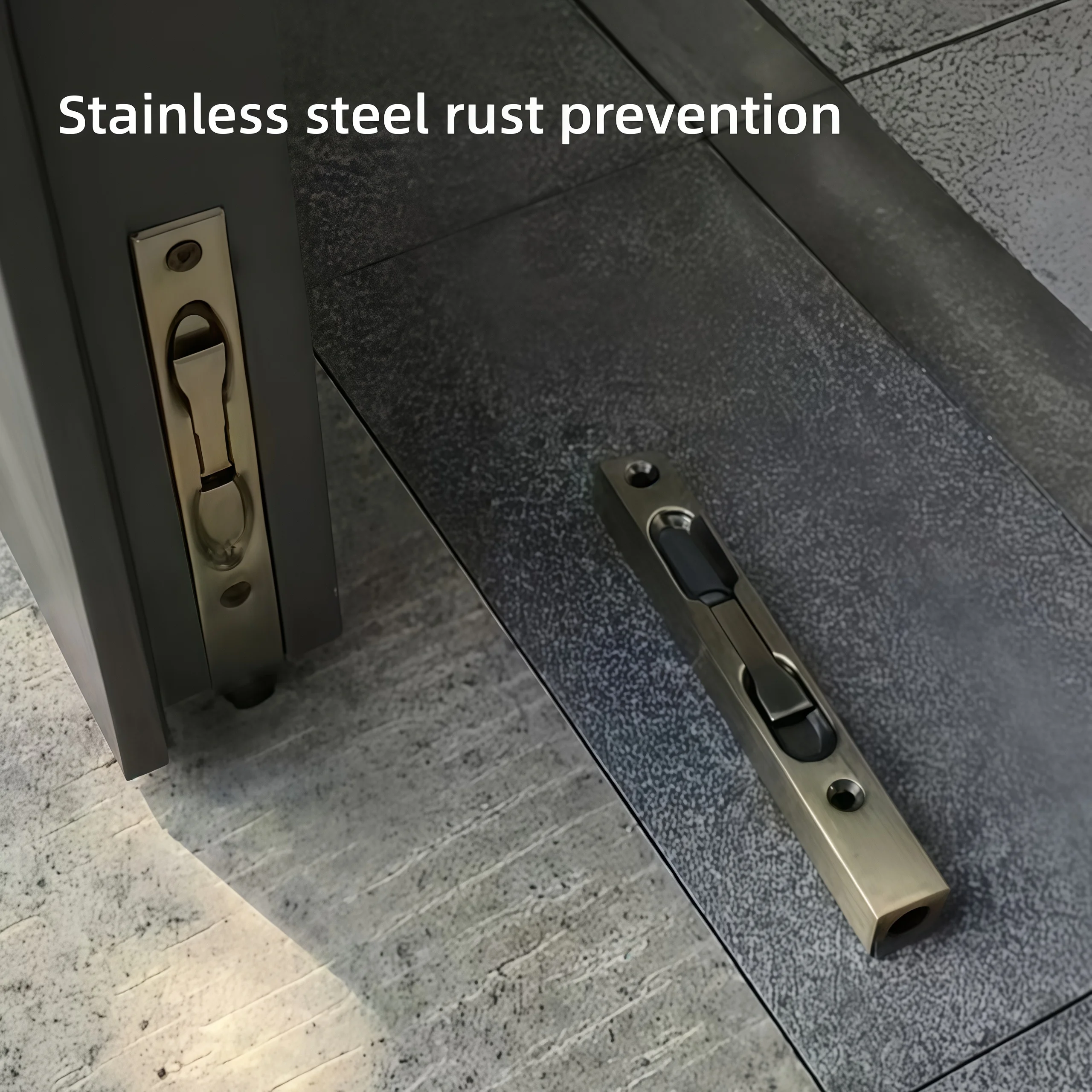 Heavy-Duty Stainless Steel Concealed Anti-Theft Door Bolt, Extendable Hidden Latch for Wooden Doors, Insert Security Lock