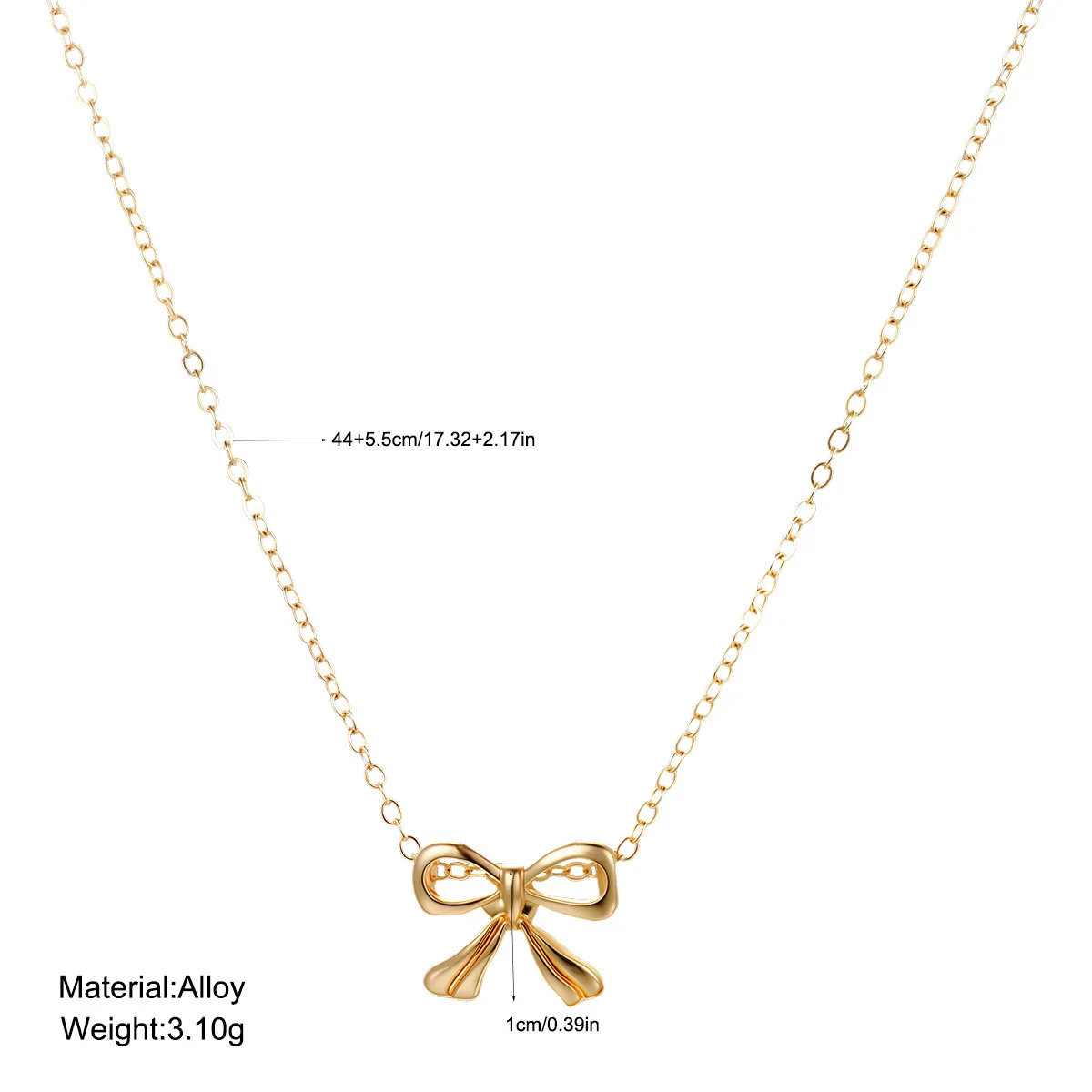 New small fresh and cute creative bow necklace sweet fashion women's simple necklace