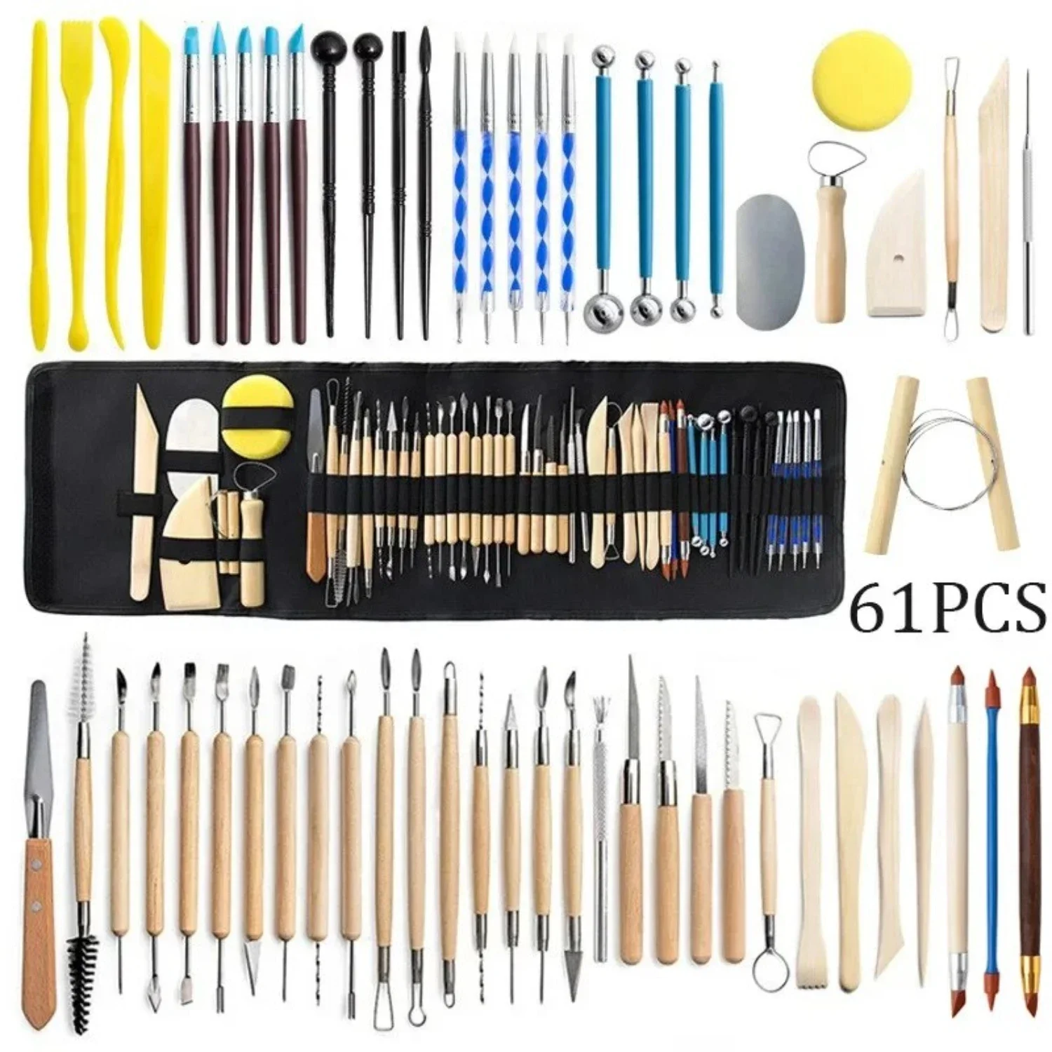 

Unique Handmade Clay Carving Kit with 61 Exceptional Pieces by Renowned Artists - Innovative Ceramic Sculpture Toolset for Preci