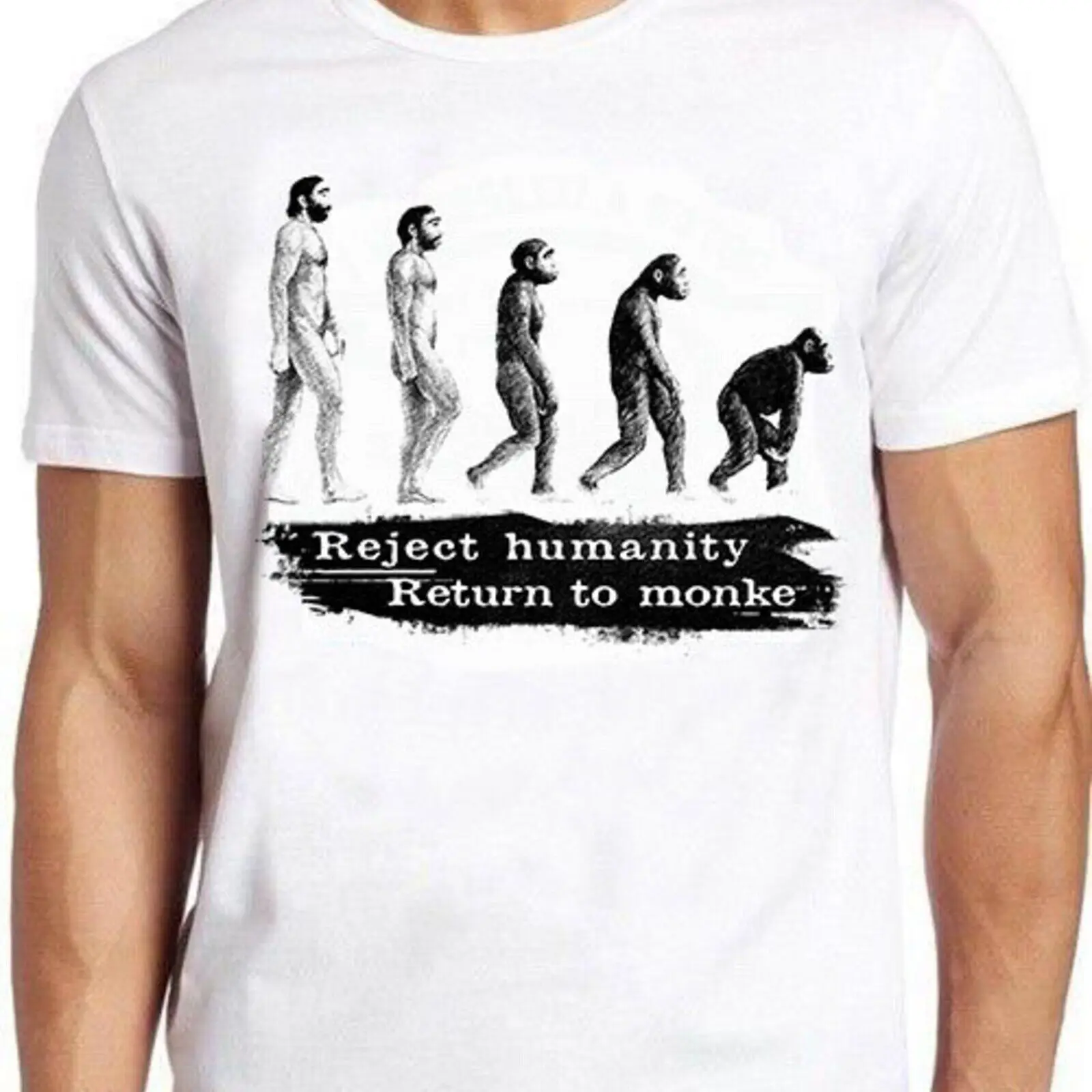 Reject Humanity Return To Monke Movie Music Joke Fashion Art Retro Funny Parody