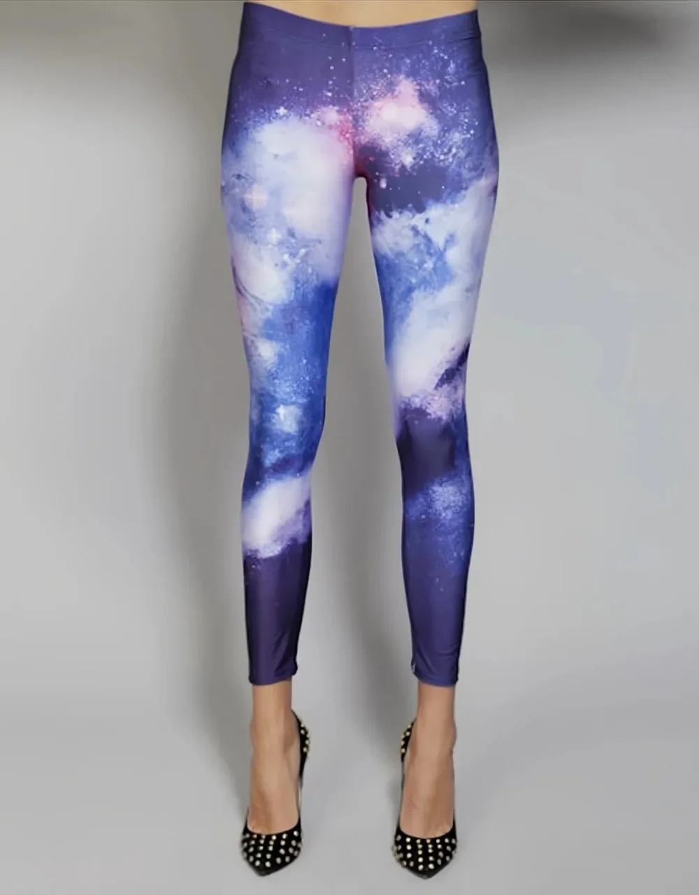 Damen-Leggings „Cosmic Galaxy“ mit Weltraum-Print, Stretch, schmale Passform, lässige Activewear-Strumpfhose – Detail 2