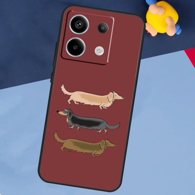 Cute Dachshund Sausage Dog Case For Xiaomi Redmi Note 13 Pro 12 11 8 9 10 Redmi Note 12S 11S 10S 9S 10C 12C 13C Cover