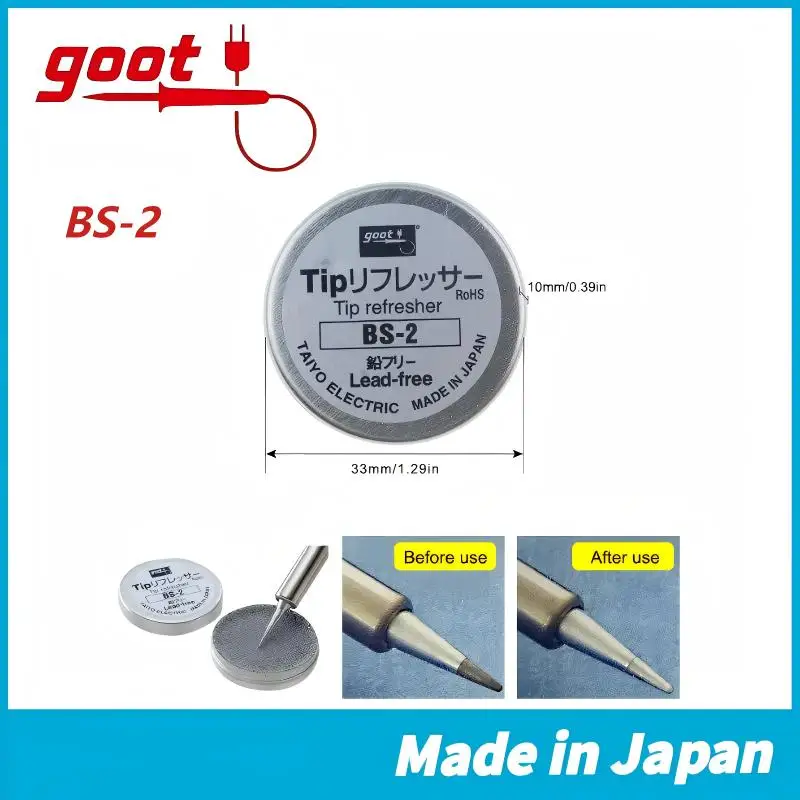 Original Japan GOOT BS-2 Lead-Free Soldering Iron Tip Refresher | Boosts Efficiency & Extends Life | Welding Regeneration Agent