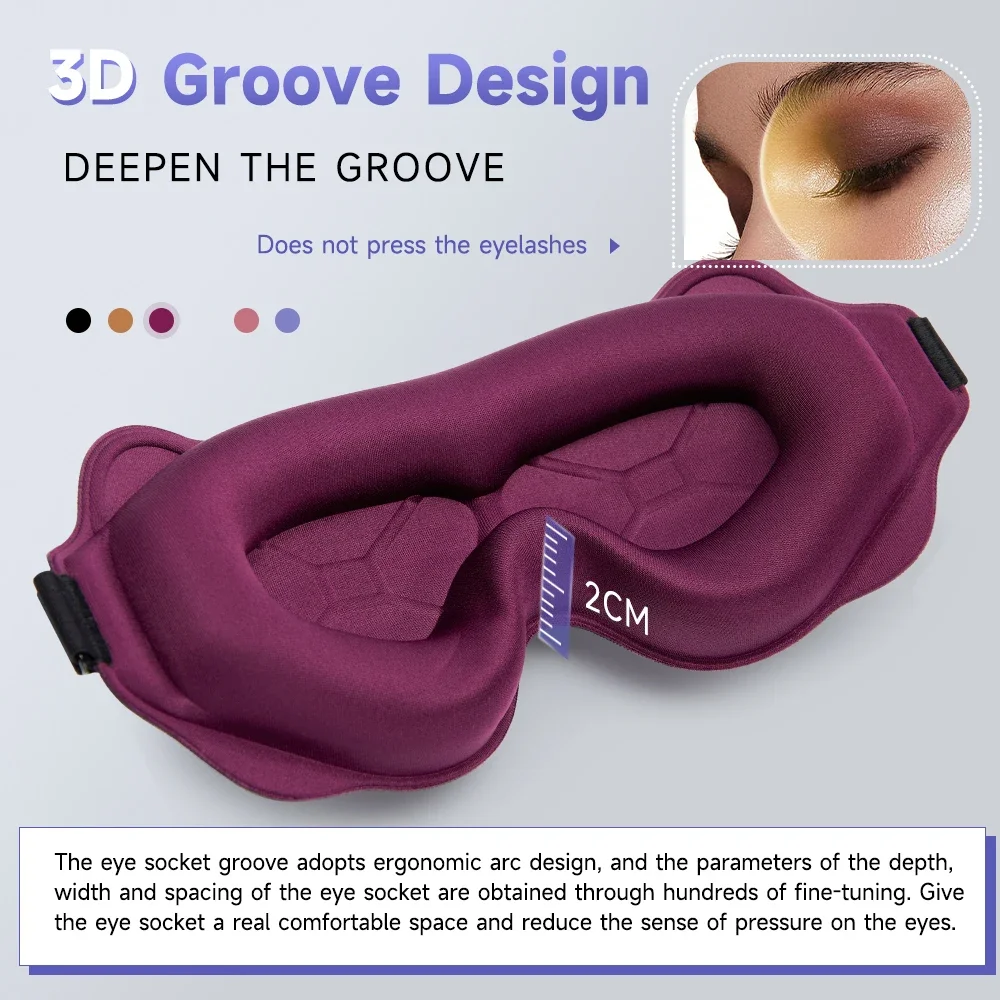 3D Schlafmaske Lichtundurchlässig Weiche Schlafhilfe Augenmaske für Reisen Augenschutz Nacht