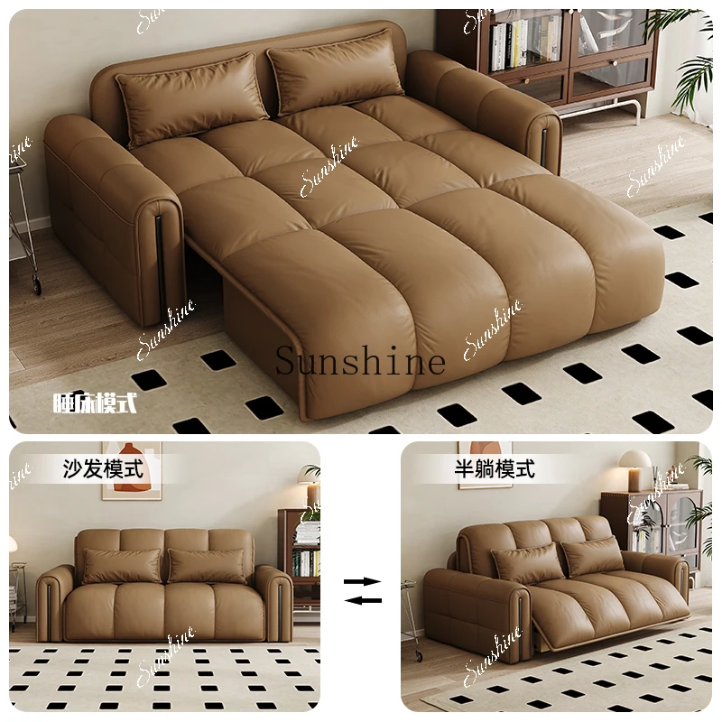 Intelligent voice electric sofa bed small apartment living room bedroom multi-function dual-purpose folding remote control  FT