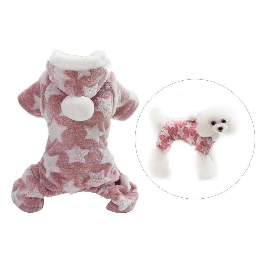 

Star Pattern Fleece Dog Clothes Autumn Winter Hoodies Pet Coat Dog Clothes Chihuahua Small Pet Dog Coat(Pink, )