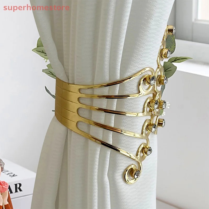 2pcs Curtain Tie Backs, Sparkling Rhinestone Curtain Holdbacks, Curtain Holder Buckle, Modern Design Curtain Drapes Clips