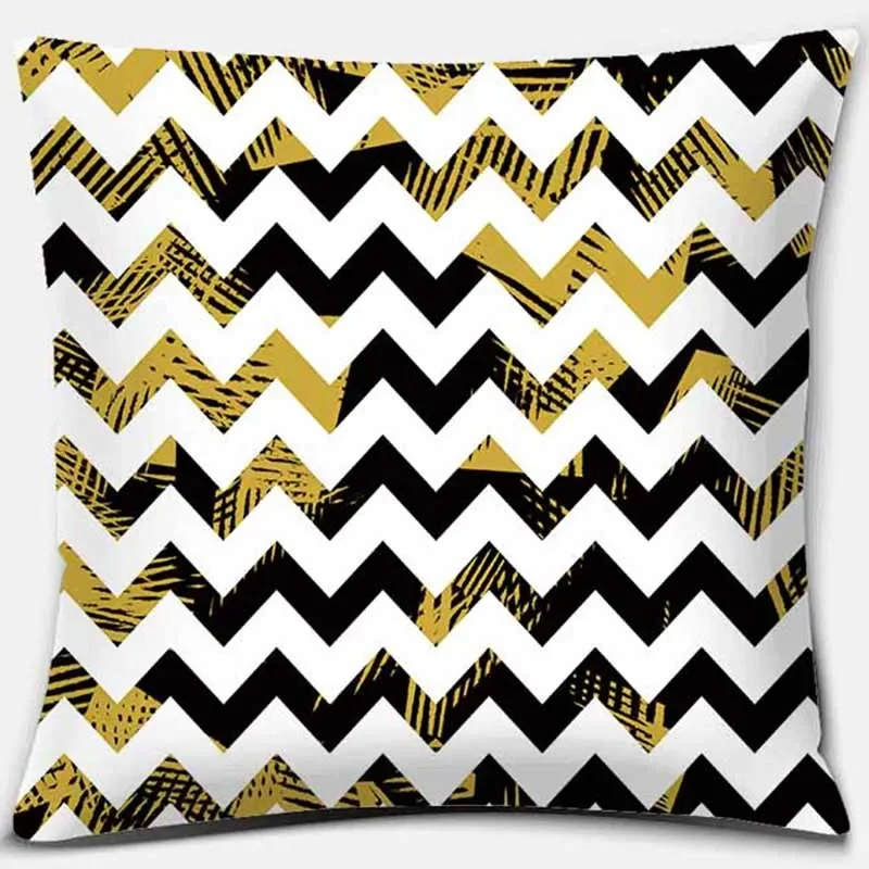 Black Geometric Printing Pillowcase Home Decoration Car Sofa Cushion Cover