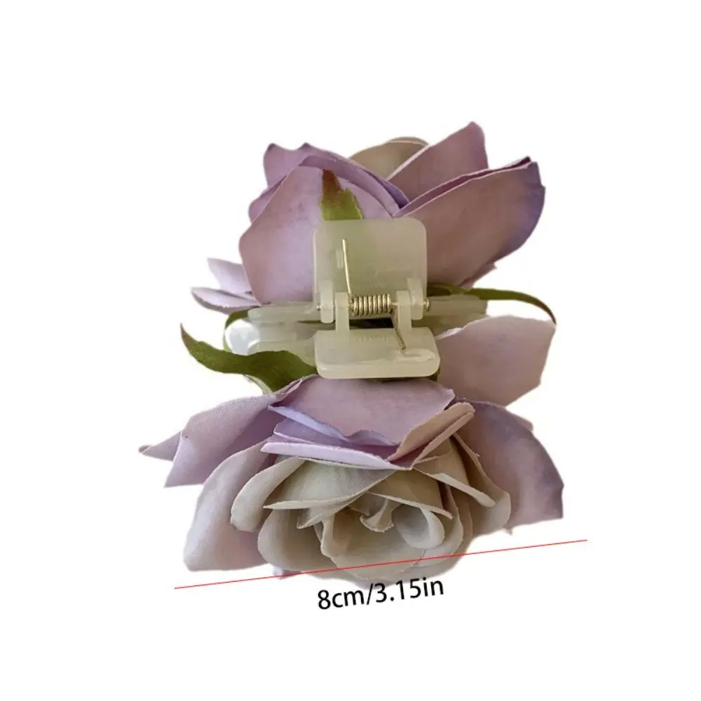 لطيف الفاوانيا زهرة زهرة مشبك شعر القماش ذيل حصان كليب روز مشبك شعر لطيف دبوس القرش كليب كبير القرش كليب فتاة #4