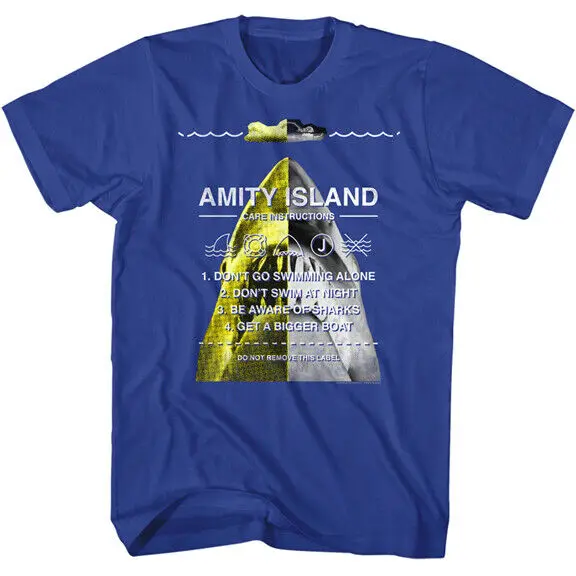 メンズスリラー映画、アミティアイランド、メンズTシャツ、水泳ケアとアシスト、ジョー、70年代