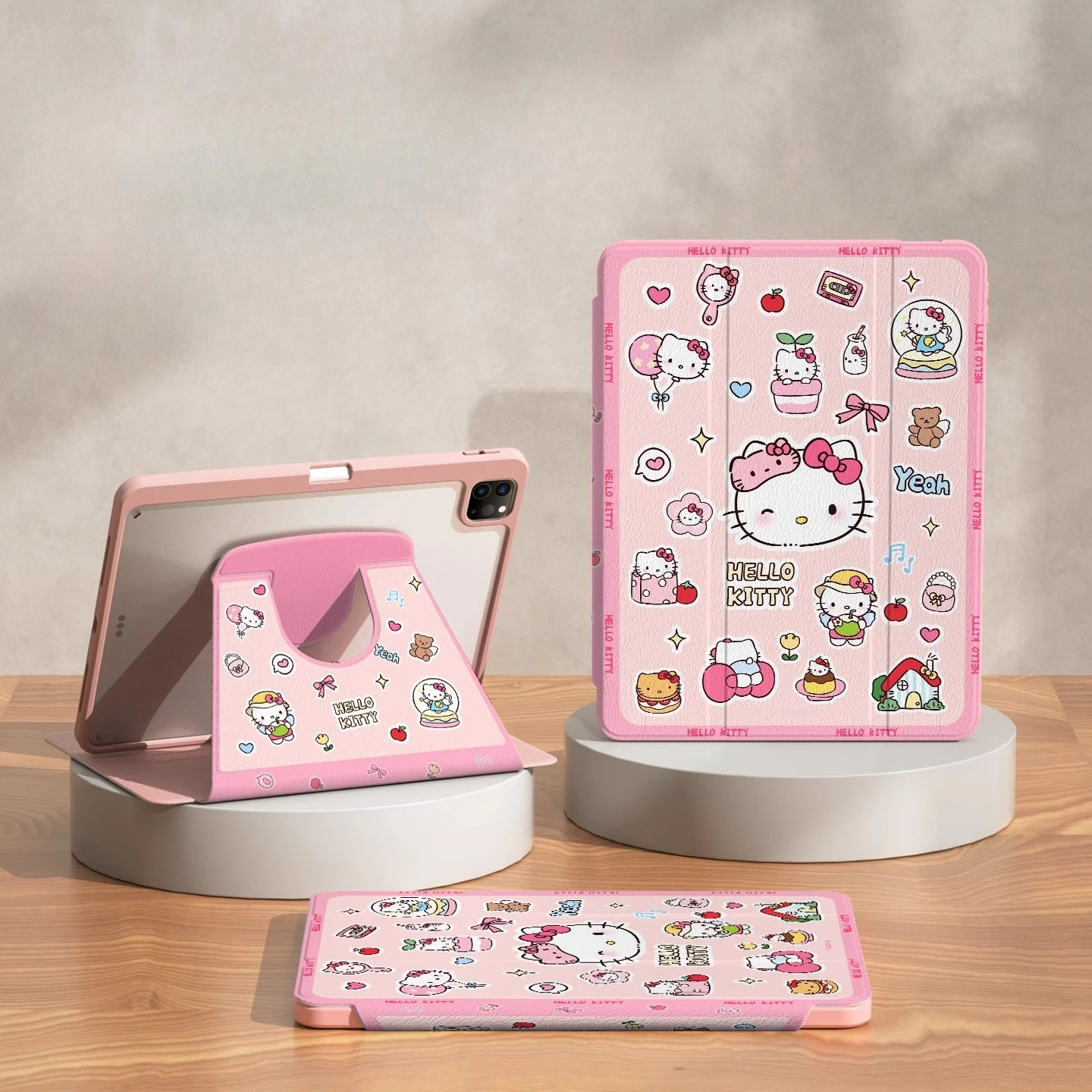 

Чехол Hello Kitty для iPad Funda iPad Air 3 4 5 M2 M3 A16 Pro 3 4 5 Защитный чехол с вращающейся подставкой для планшета 9th 10th 11th Gen