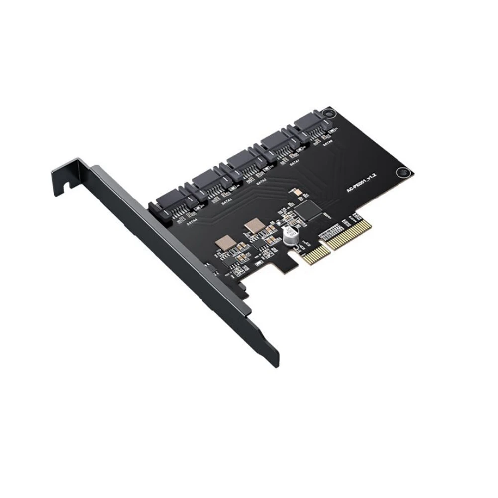 Karta adaptera VO-PCIE na 5 portów SATA3.0 6Gbps do obudowy komputera stacjonarnego, adapter do dysków twardych mechanicznych i SSD