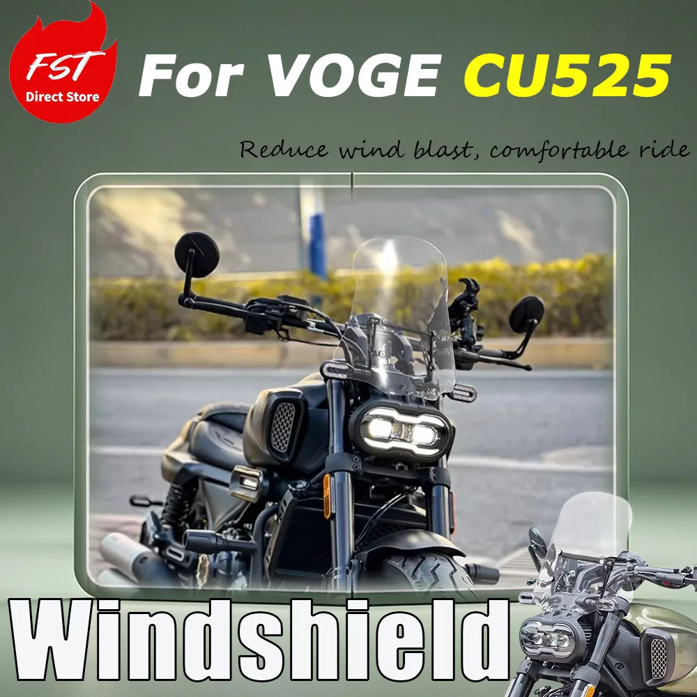 For VOGE CU525 Special modification accessories for the front windshield, front windscreen frame, and chest guard plate