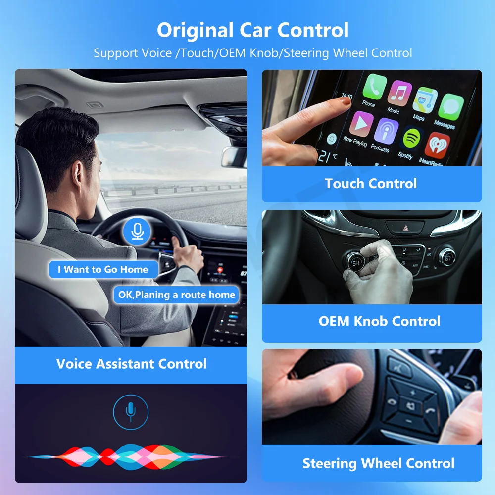 Draadloze Carplay Adapter Android Auto Draadloze Smart Dongle 2in1 Voor Volvo Benz Cadillac Jeep Lexus Buick Benz Audi Mazda Vw Kia