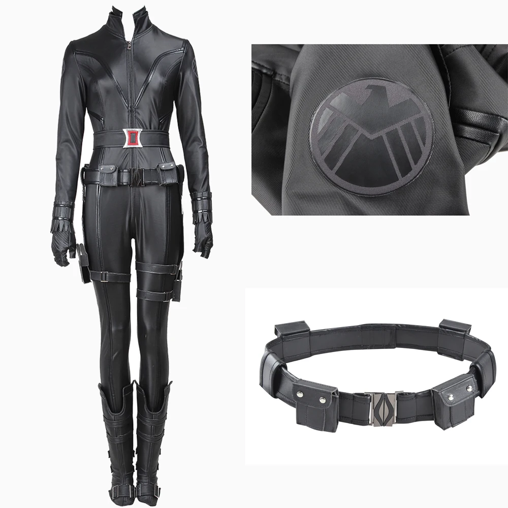 Natasha Romanoff Cosplay Costume Halloween Carnival Fancy Widow Jumpsuit Full Set Women Battle Outfit Custom Made