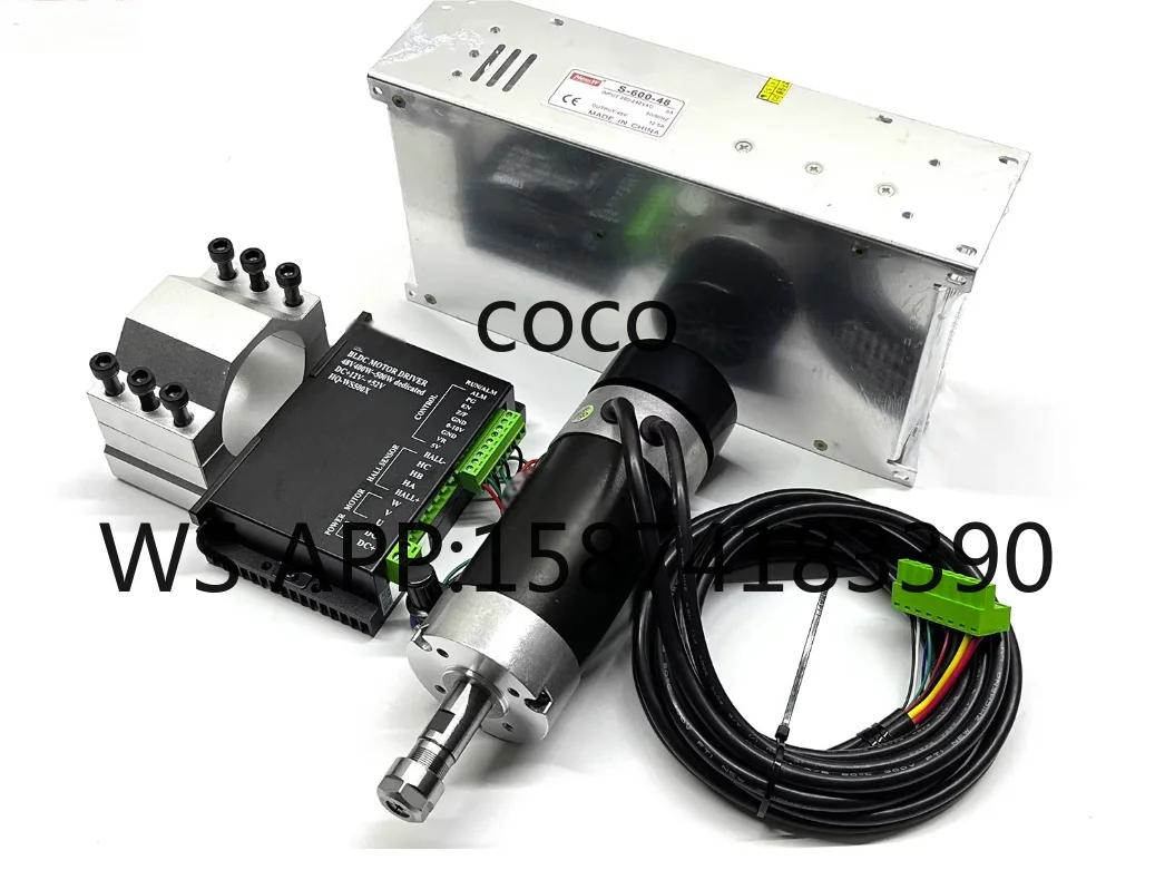48V 400W ER11 Brushless Spindle Motor - 12000r/min 0.5294N.m, High Speed Air-cooled, IP54 CE RoHS