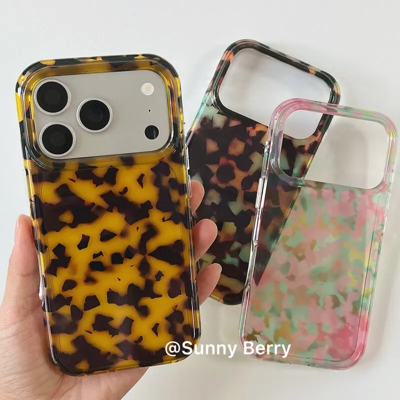 Korean Ins Niche Advanced Tortoiseshell Pattern Phone Case For iPhone 18 17A 16 15 14 13 12 11 Pro 16 Plus Mini Y2K Cover ﻿