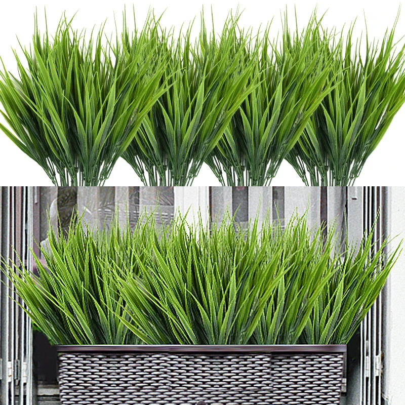 2/1pcs 40cm Artificial Wheat Grass Green Leaves Fake Plastic Plants Flowers Bouquet For Wedding Home Garden Decoration Christmas