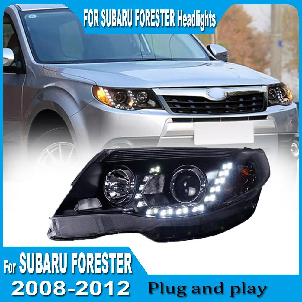 2PCS Car Headlights For SUBARU Forester 2008-2012 LED Auto Head lamp Assembly Upgrade High Configure Projector Lens Accessories