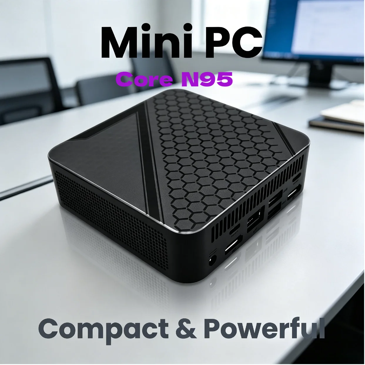 New Mini PC Portable Core N95 1TB 2TB SSD 16GB RAM WIFI 6 BT5.2 4K HD Mini Gaming Office Study Pc